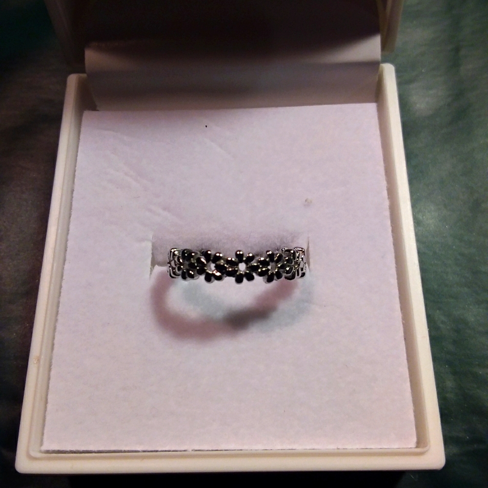 Silver Flower Chain Toe Ring